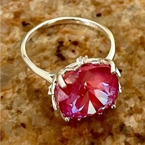 Fragrant Jewels Satin Collection Sugared Berries Cushion Stone on Sterling Ring